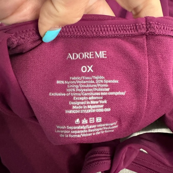 Swimsuit size 0X color Purple, Brand Adore Me - Picture 4 of 6